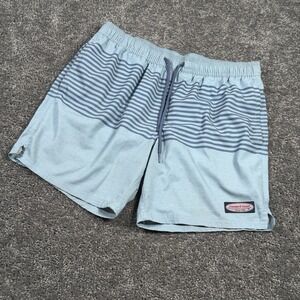 VINEYARD VINES Mens Swimwear Sz S (30) Blue Stripe Board Shorts Trunks 9" *READ*
